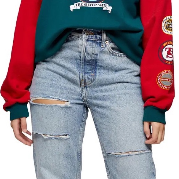 TOPSHOP Sofia Ripped High Waist Dad Jeans - Picture 10 of 10